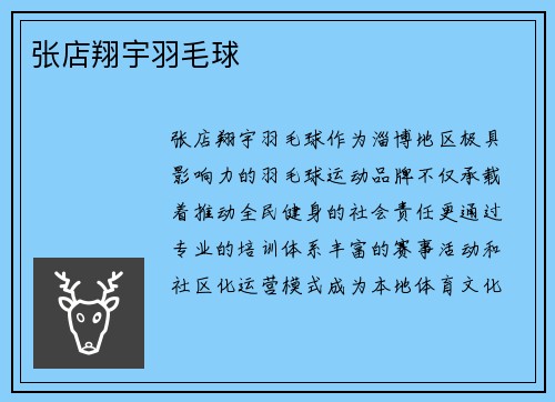 张店翔宇羽毛球